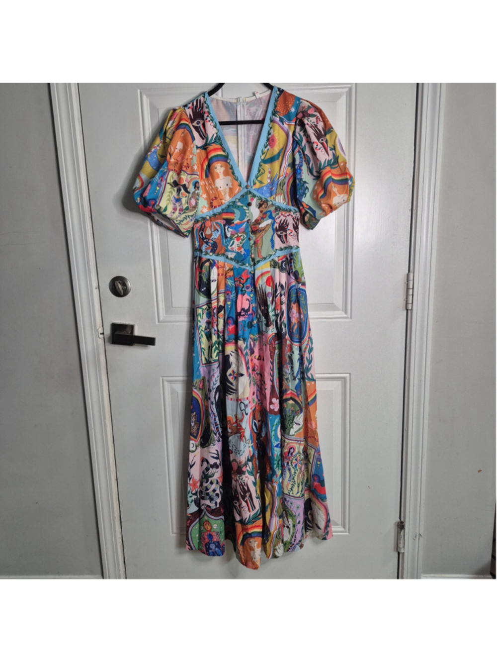 Women's Rosa Clothing Maxi Dress Size M Multi-color Surreal Print